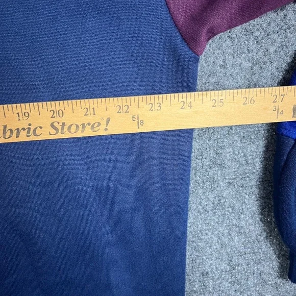 Spalding Polo Sweatshirt Mens XL Burgundy Navy Blue Colorblock Vintage Athletic - Picture 6 of 7